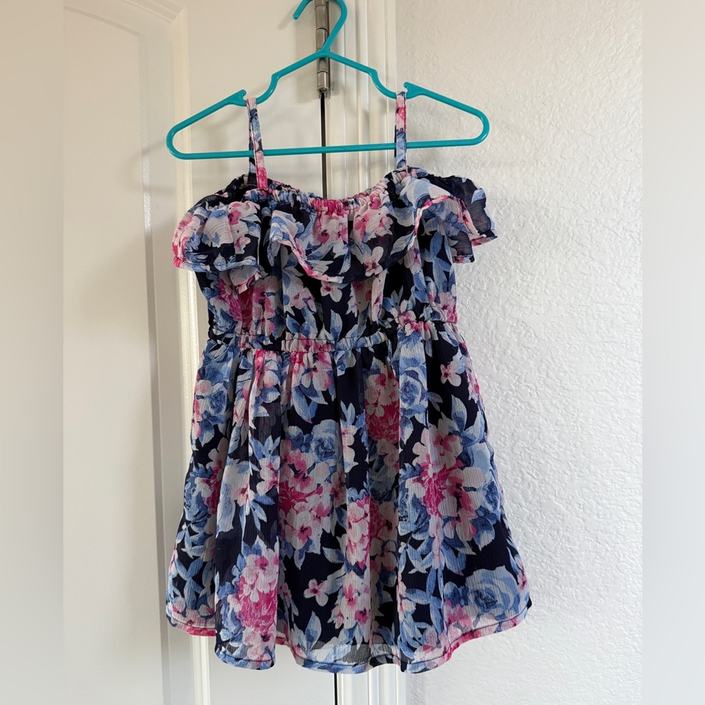 2T Gymboree Floral Ruffle dress - Blue and Pink